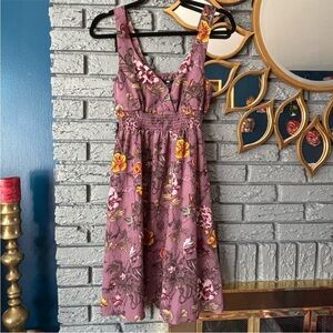 Floral Purple Sleeveless Dress